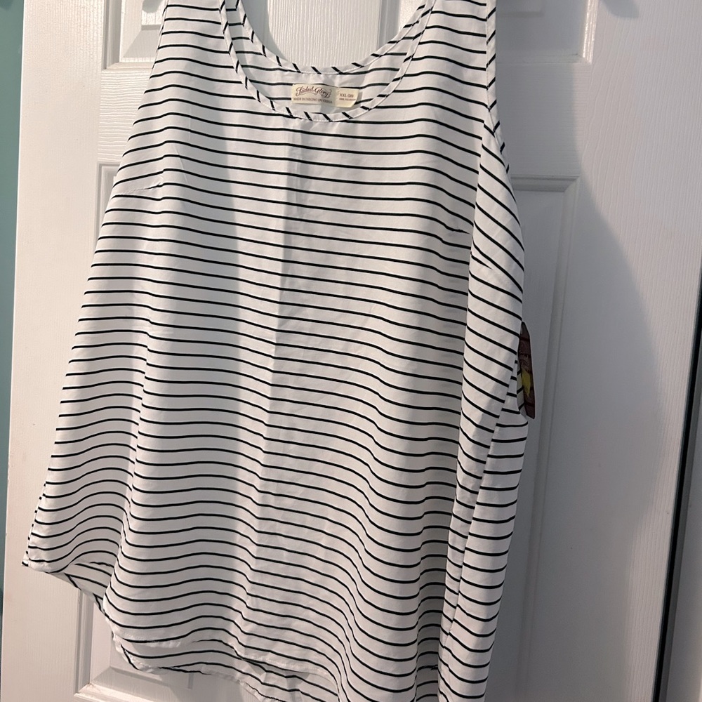 NWT Striped Tank with dolphin hem